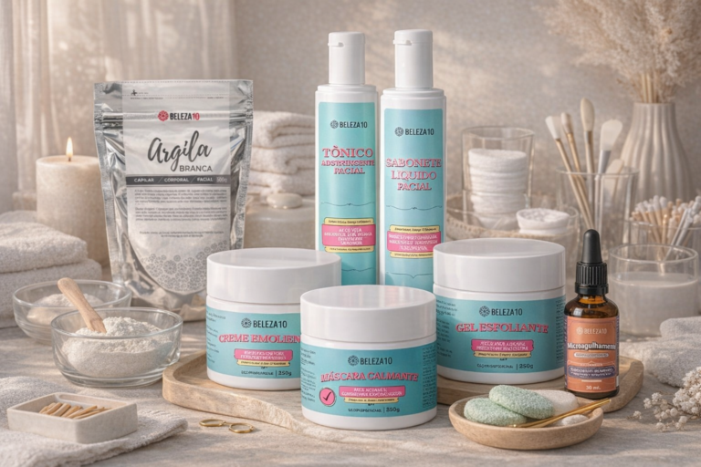 Meus Recebidos Beleza10: Kit de Limpeza de Pele, Sérum para Microagulhamento e Argila Branca