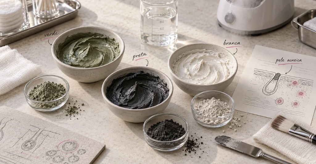 As 3 melhores argilas para pele acneica que toda profissional de estética precisa conhecer